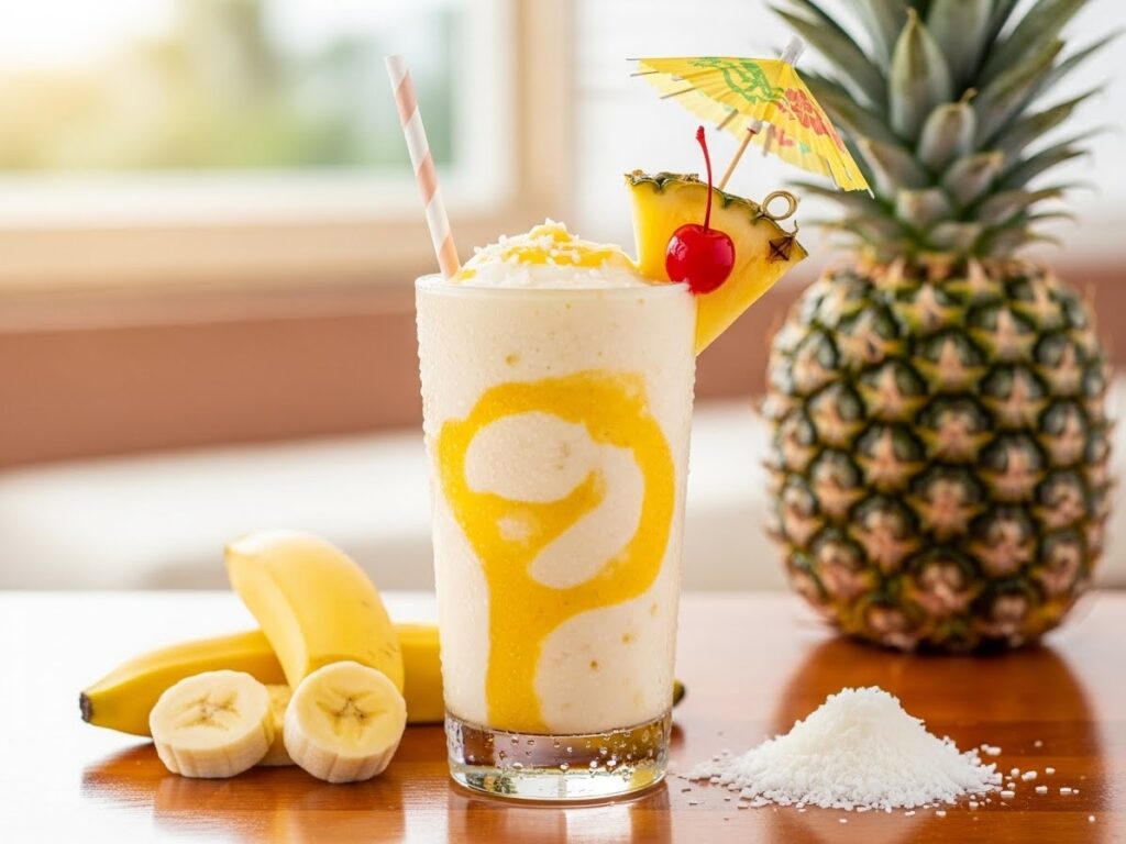 Pina Colada Banana Yogurt Smoothie Recipe