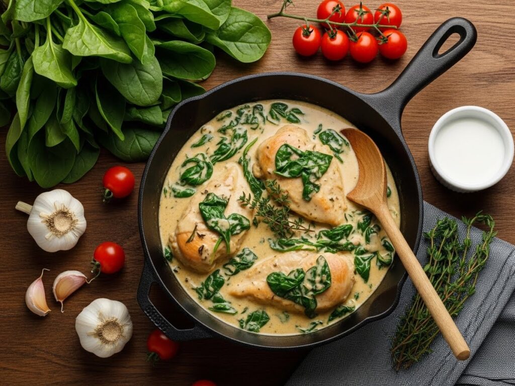 Creamy Spinach Chicken Recipe