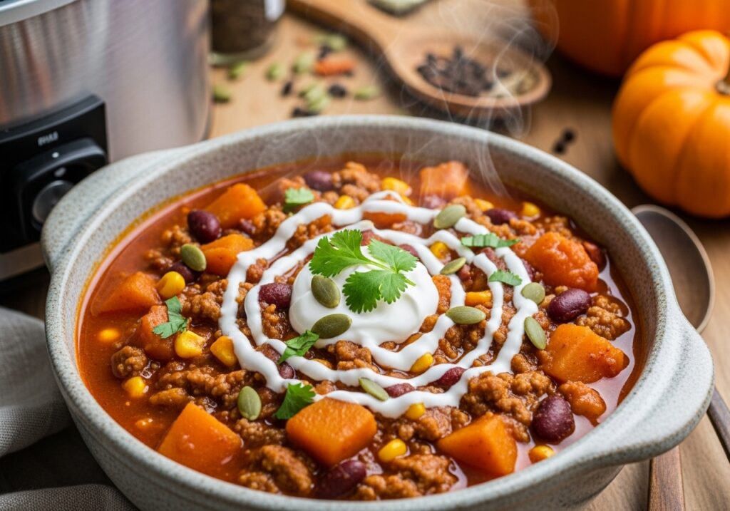 Slow Cooker Pumpkin Chili Recipe